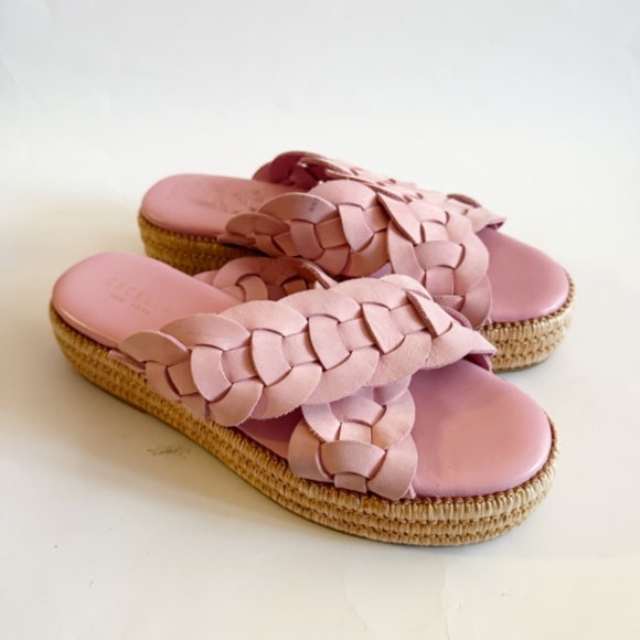 Cecelia New York Leather Grace Pink Sandals Size 8.5 - Picture 1 of 7
